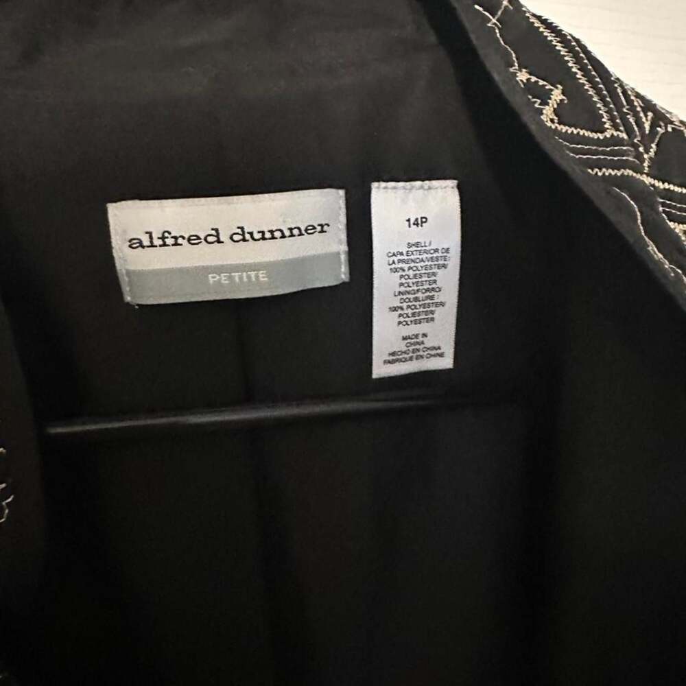 Alfred Dunner Petite Black Embroidered Boho Blazer - Picture 2 of 4